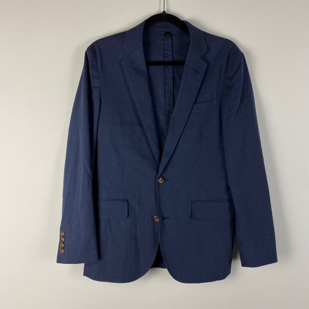 J.Crew Ludlow Blue Slim Unstructured Cotton Stretch Suit Jacket G0532 Mens 34S